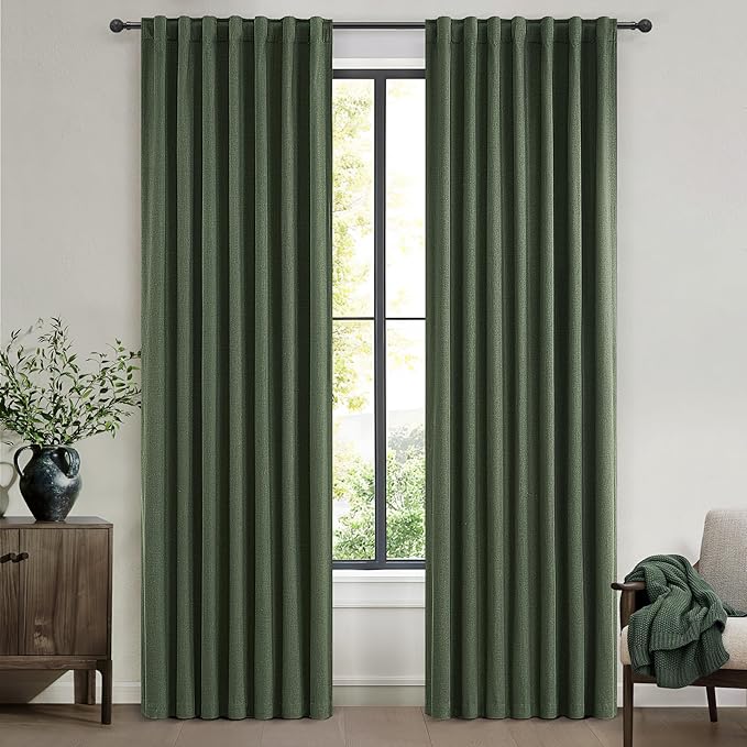 Large Window Room Darkening Curtains 108 Inches Long, Heavy Duty Thermal - Image 8