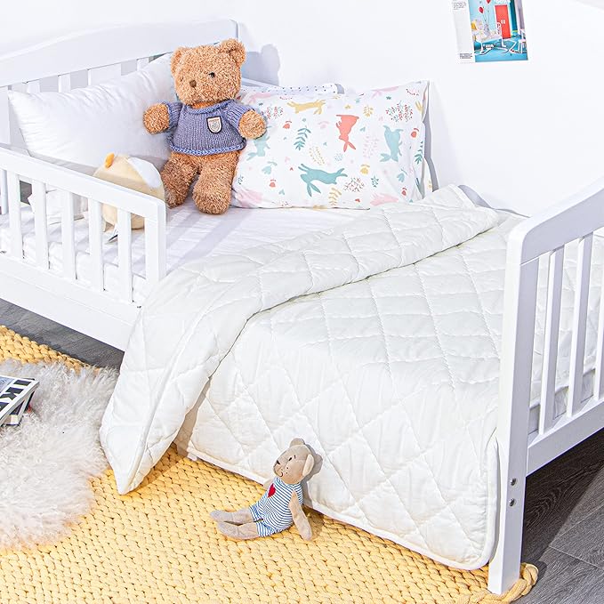 NTBAY Down Alternative Toddler Comforter, Lightweight and Warm Solid Color Baby - Image 5