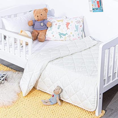 NTBAY Down Alternative Toddler Comforter, Lightweight and Warm Solid Color Baby - Image 5
