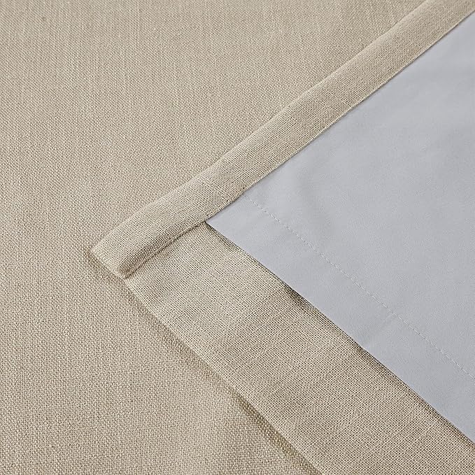Vision Home Sand Pinch Pleated Full Blackout Curtains Linen Blended Room - Image 7