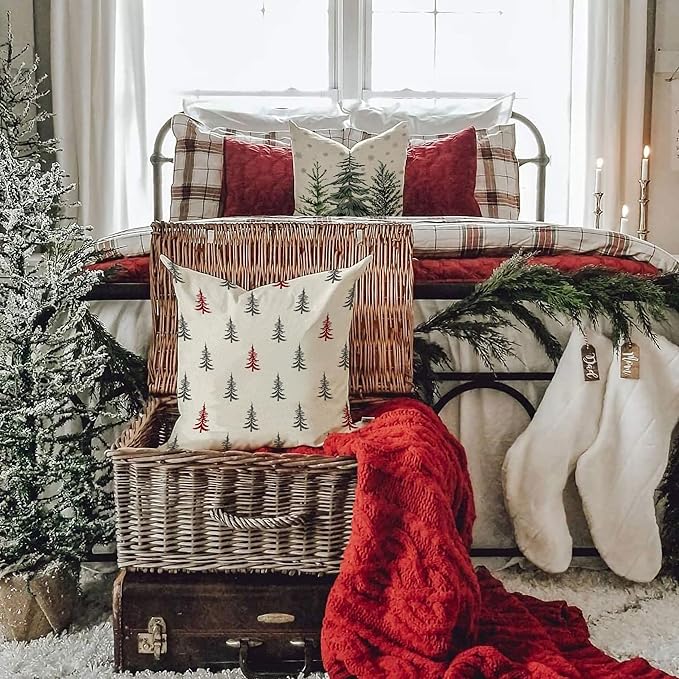 DFXSZ Christmas Pillow Covers 16x16 inch Set of 2 Christmas Tree Decorative - Image 3