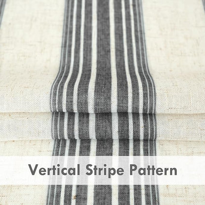 DriftAway Farmhouse Vertical Striped Linen Blend Textured Light Filtering Semi - Image 3