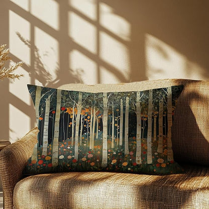 Rustic William Morris Inspired Autumn Forest Decor Pillow Covers 12x20 - Image 5