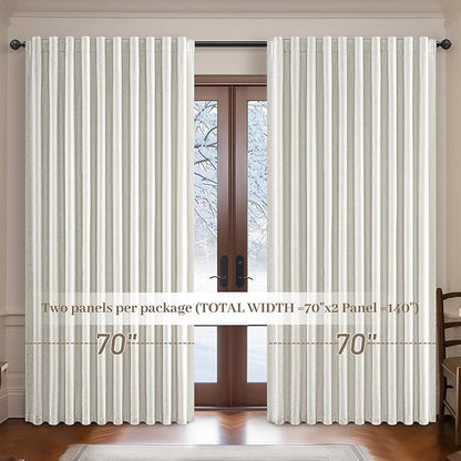 Butter Cream Extra Wide 70 Floor to Ceiling Blackout Curtains - Image 7