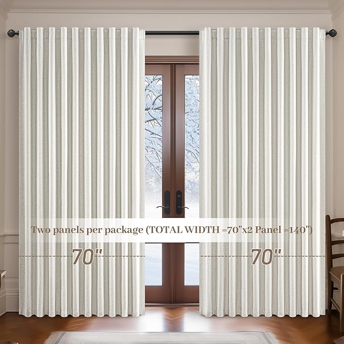 Extra Wide Room Darkening 96 Inch Curtains 2 Panels Set - Image 7