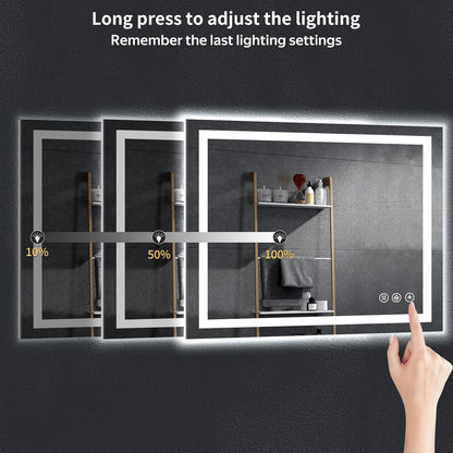 40"x30" led bathroom mirror with lights, backlit+frontlit, anti-fog, package contents