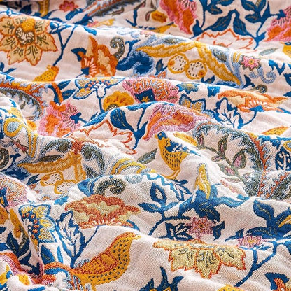 Boho Blanket Throw Quilt, 100% Cotton Soft Light Weight Throw Blankets - Image 5