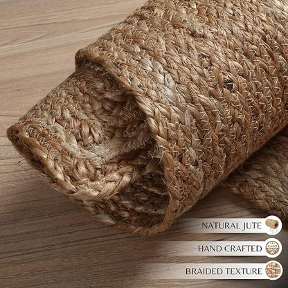 Ramanta Home Hand Woven Jute Braided Rug 2'x3' - Image 5