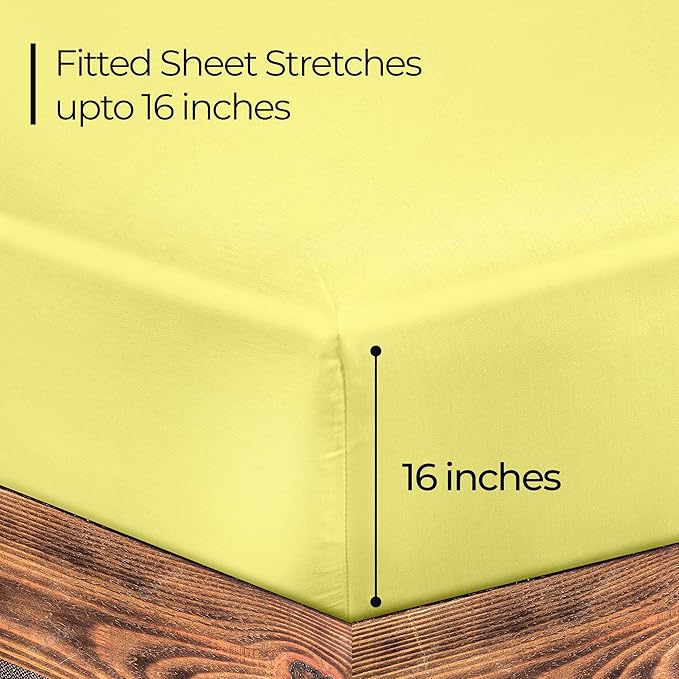 ROYALE LINENS 300 Thread Count 100% Long Staple Combed Cotton Fitted Sheet - Image 3