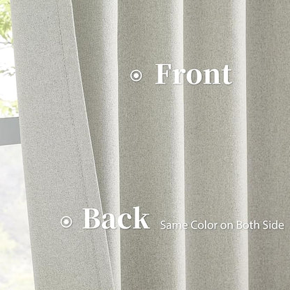 KEQIAOSUOCAI Greyish Beige Linen Blackout Curtains 120 Inches Long 10 FT - Image 4