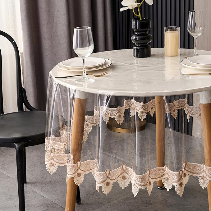 Clear Vinyl Tablecloth Protector Waterproof/Oil-Proof PVC Table Cloth - Image 3