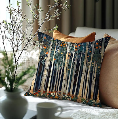 Rustic William Morris Inspired Autumn Forest Decor Pillow Covers 18x18 - Image 6