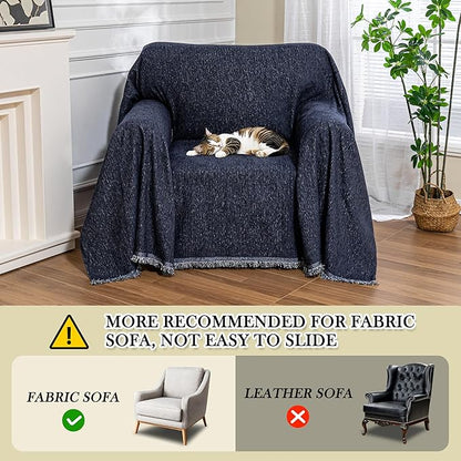 MEETSKY Navy Blue Couch Cover Sofa Covers Single Recliner Couch Cover, Sofa - Image 3