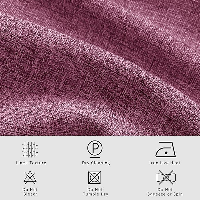 Macochico Extra Wide Full Blackout Linen Curtains - Image 5