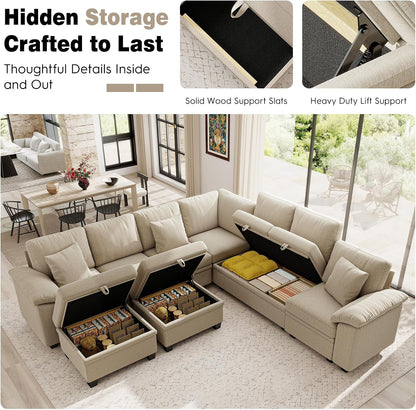 ihanherry 108" modular sectional sofa with pull out, package contents