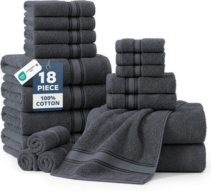 lane linen towel set for bathroom 18 piece, main product view