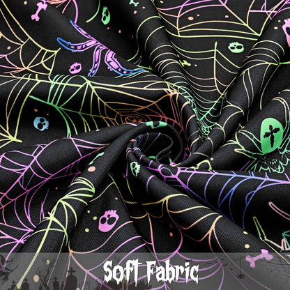 FRAMICS Halloween Tablecloth, Blacklight Table Cloth, Black Spider Web Table Cloth, UV Reactive Table Cover, Waterproof for Halloween Party Kitchen Dining Room Holiday Decor, Rectangle, 60x120 Inch