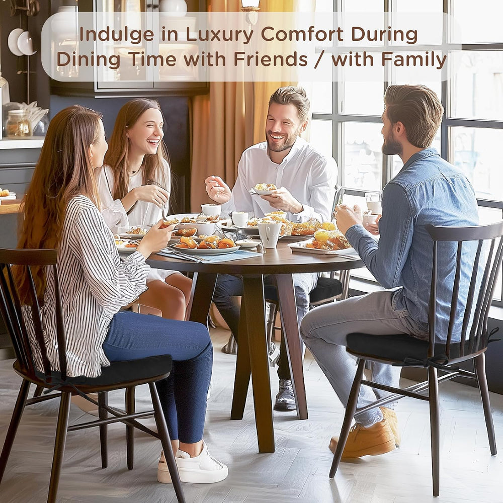 Codi Dining Chair Cushions 4 Pack, Thick Memory Foam Kitchen Seat Pads