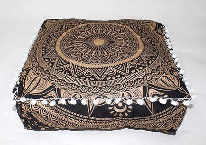 CRAFT KALA 24" Square Large Hippie Mandala Meditation Floor Ottoman Pillow - Image 9
