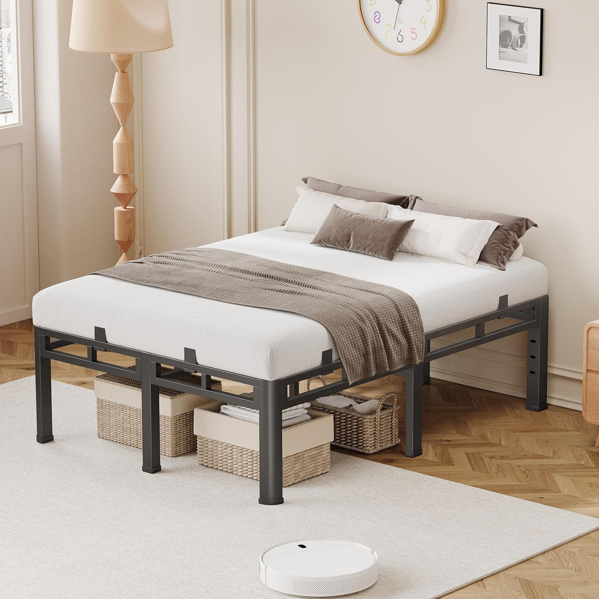 20 inch king size bed frame,double layer heavy shown in use