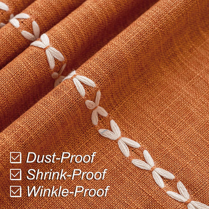 Burnt Orange Linen Rectangle Table Cloth with Tassel Farmhouse Burlap Tablecloths for Kitchen Dining Heavyweight Oblong Table Covering Cloth Autumn Fall Halloween Holiday Boho Decor, 55x102 Inch