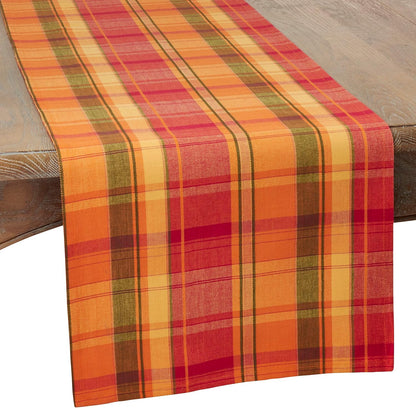 Terracotta Orange Harvest Halloween Autumn Thanksgiving Holiday Design Table Runner, 16" X 90" Rectangular, 100% Cotton, (1 Piece).
