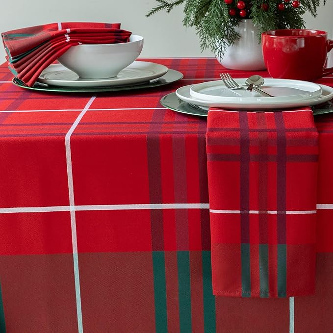 Benson Mills Heavyweight Yarn Dyed Engineered Woven Fabric Plaid Table Cloth - Image 6