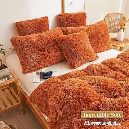 XeGe Faux Fur Fluffy Pillow Cases, Plush Shaggy Pillow Shams, Ultra Soft Furry - Image 5