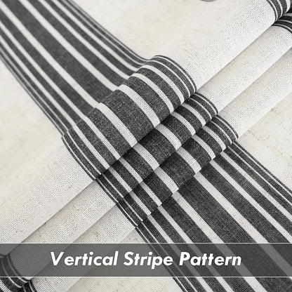 DriftAway Farmhouse Vertical Striped Linen Blend Textured Light Filtering Semi - Image 4