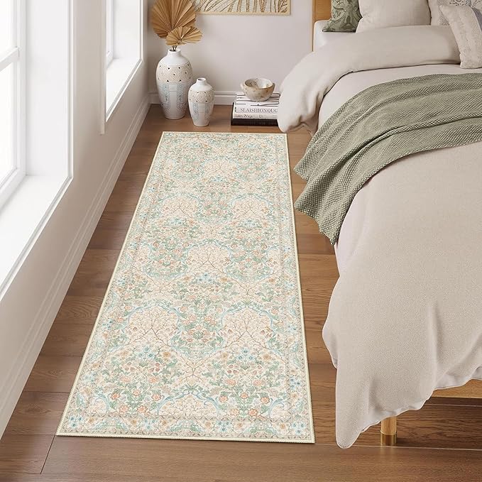 MUJOO Washable Runner Rug, Floral 2x6 Runners - Image 2