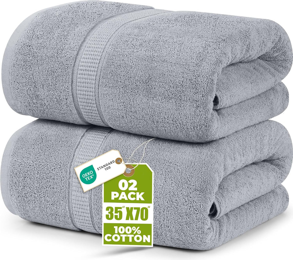 utopia towels jumbo bath sheets 2 pack, 35x70 shown in use