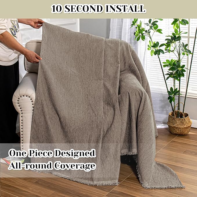 MEETSKY Small Couch Cover Oversized Armchair Sofa Cover Washable - Image 4