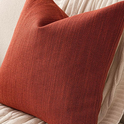 Foindtower Set of 2 Decorative Textured Burlap Linen Throw Pillow Covers - Image 3