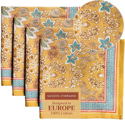 Maison d' Hermine Cloth Napkins Set of 4 100% Cotton Everyday Reusable Square by MaisondHermine