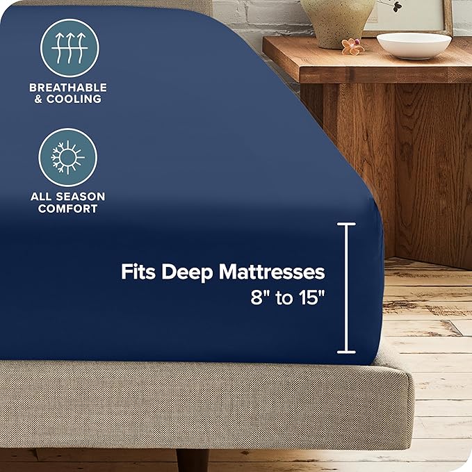 Bare Home 2-Pack Fitted Bottom Sheets Queen - Image 4