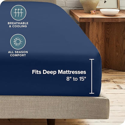Bare Home 5-Pack Fitted Bottom Sheets Twin - Image 4