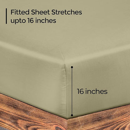 ROYALE LINENS 300 Thread Count 100% Long Staple Combed Cotton Fitted Sheet Full - Image 2