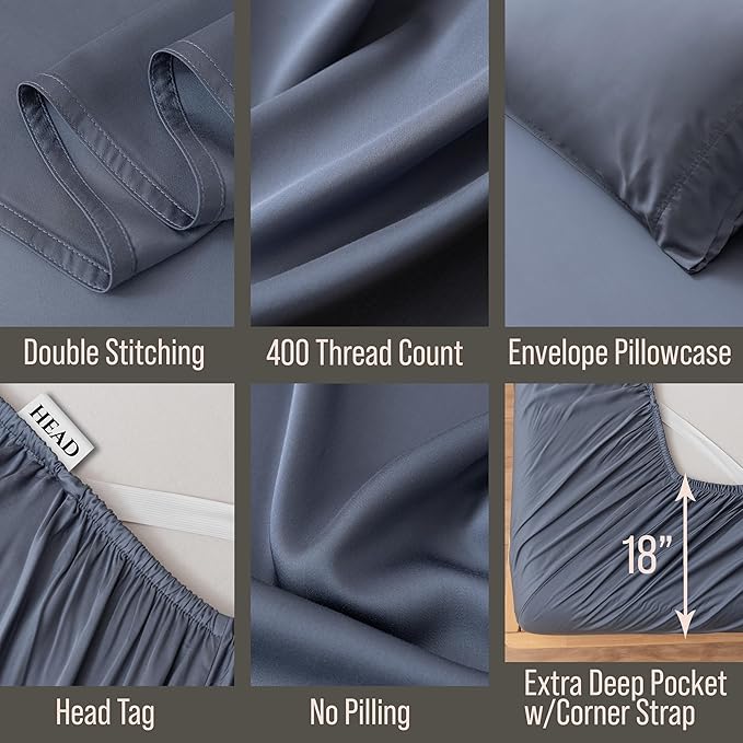 Bella Coterie Luxury Bamboo Viscose Queen Size Sheet Set | 100% Organically - Image 3