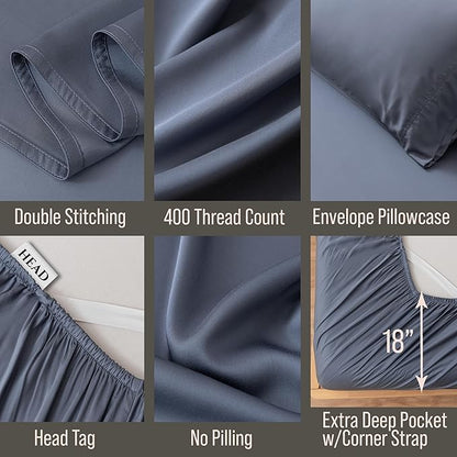 Bella Coterie Luxury Bamboo Viscose Queen Size Sheet Set | 100% Organically - Image 3