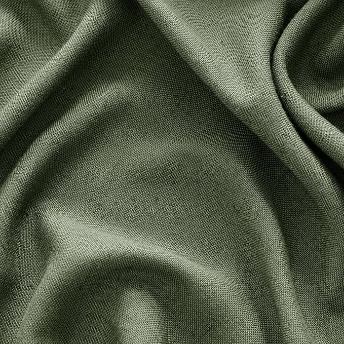 MIULEE Non-See-Through Privacy Linen Curtains 2 Panels, Olive Green Light - Image 6