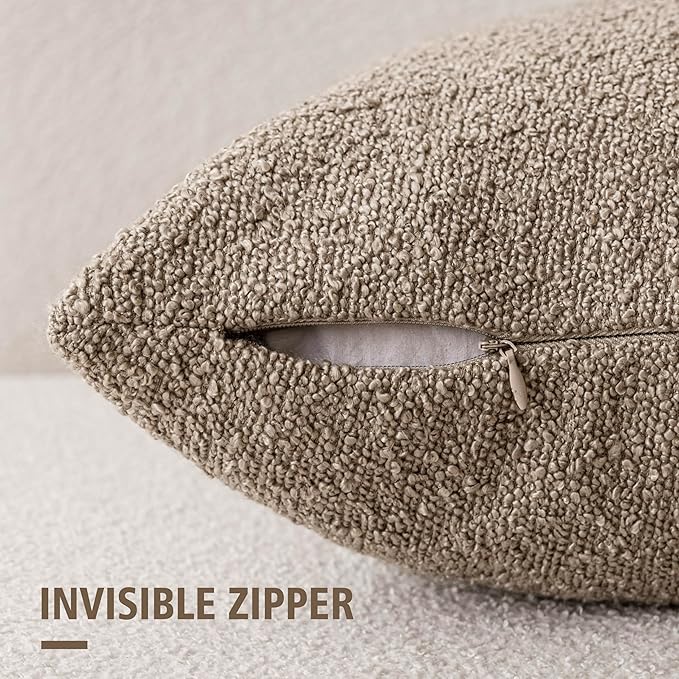 Foindtower Decorative Textured Boucle Throw Pillow Covers Accent Solid Pillow - Image 2