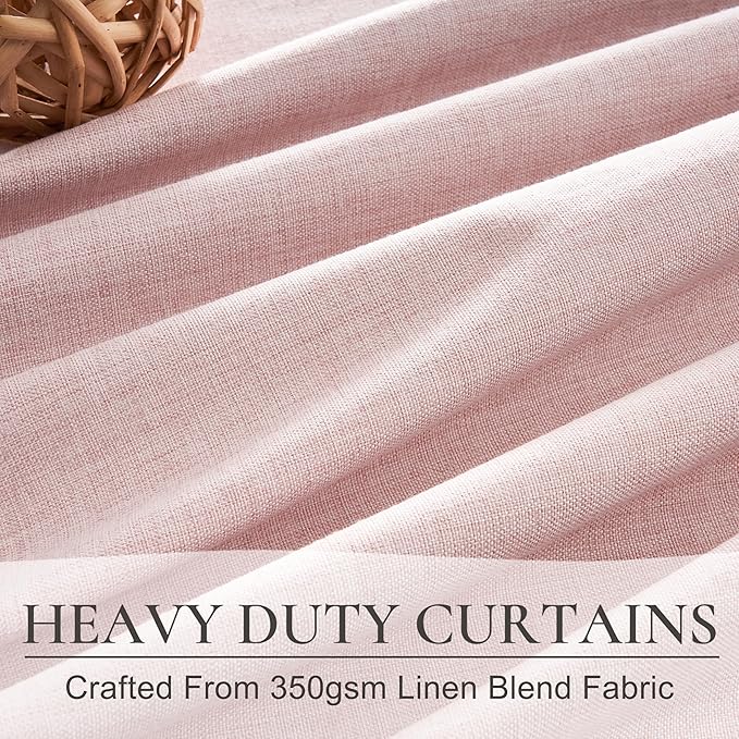 Extra Long Light Pink Blackout Drapes 108 Inches Long 2 Panels - Image 3