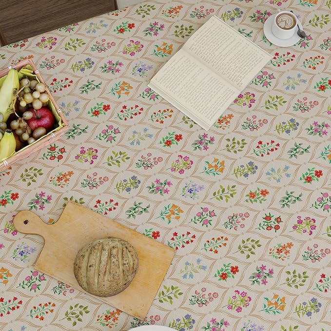 Encasa XO Square 56"x56" Tablecloth | Water-Repellent Polyester Dining Table - Image 6