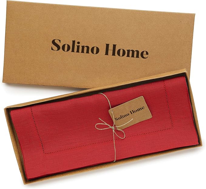Solino Home Linen Red Table Runner 72 Inches Long - Image 5