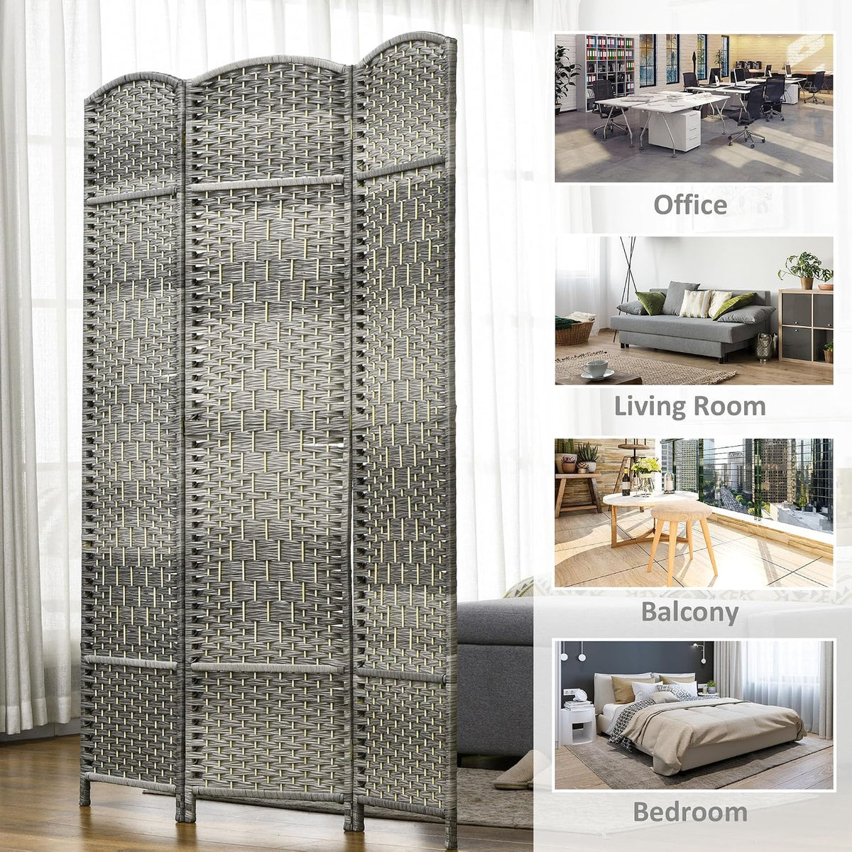 homcom 3 panel room divider 6 ft privacy, package contents