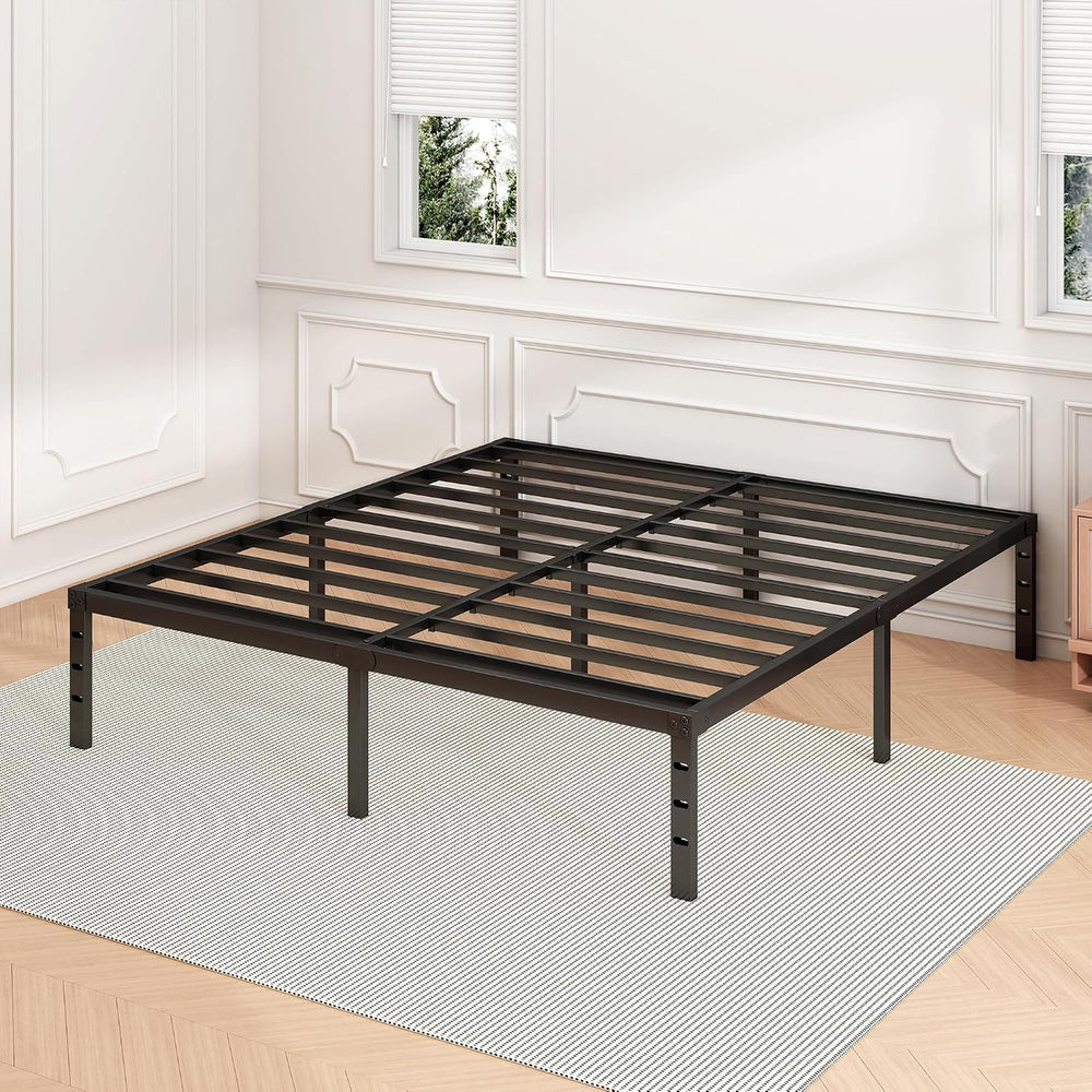 Hafenpo 12 Inch Queen Bed Frame, Under Bed Storage, Black