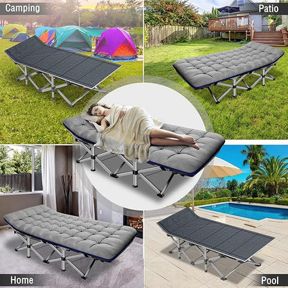 ABORON Camping Cot for Adult 28" Extra Wide, 2PK Heavy-Duty 1200D Oxford Cot - Image 4