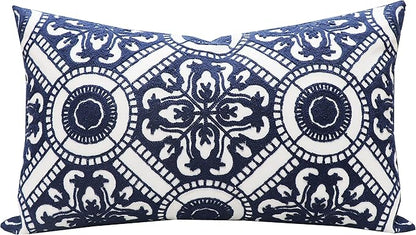 Slow Cow Linen Embroidery Lumbar Throw Pillow Cover Cushion Cover Floral by SLOW+COW
