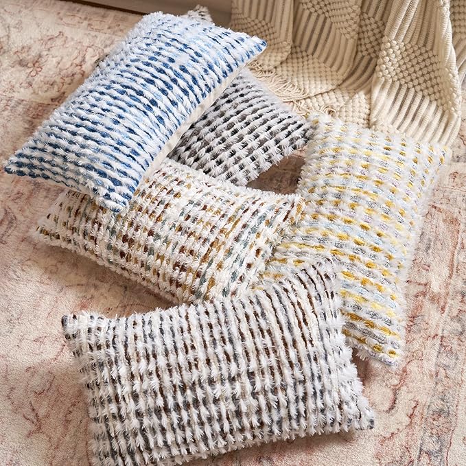 Aeckself Boho Chenille Tufted Pillow Cover 12x20 Inch, Rectangle Decorative - Image 5