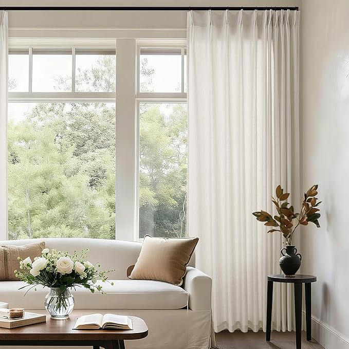 Pinch Pleat 120 Inch Linen Curtains - Image 7